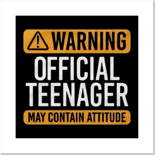 Warning Official Teen Teenager Boys Girls Funny Tee Posters and Art